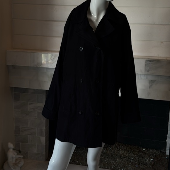 London Fog Black Peacoat with Zip Out Lining Size Medium - Picture 2 of 16